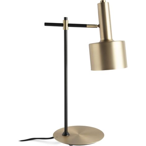 Lampe de table design or et noir Angel Cerda - Aluminium or mat et acier noir (1/5)