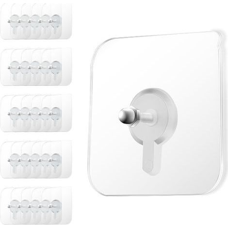 40pcs Adhesif Accroche Tableau Sans Percer, Fixation Murale Sans Percer, Attaches Murales Transparentes Pour Accrocher Photos, Œuvres D'art, Décorations, Résistant À L'eau Et Réutilisa (1/5)