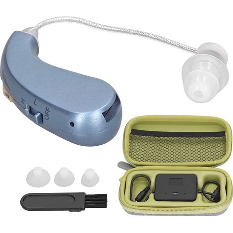 Dispositif d'aide sonore BX 06, rechargeable, amplifie le volume des sons, forme ergonomique, bleu (1/5)