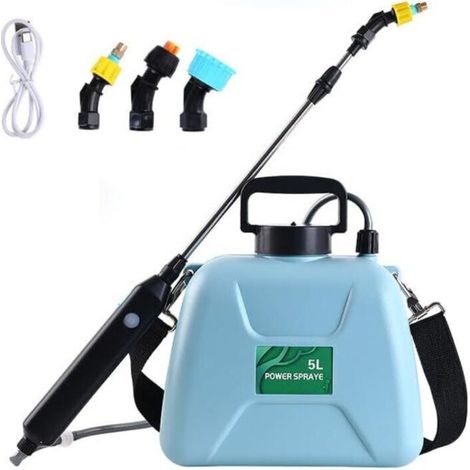 5L Electric Garden Watering Can, 2400mAh Battery, Up to 60cm Length, for Spraying and Cleaning Garden Plants - Blue (1/5)