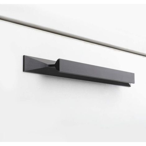 Lntyq 5er-Set Küchenschrankgriffe, schwarze Möbelgriffe – schwarze Schubladengriffe – Küchentürgriffe aus Aluminiumlegierung, Mittenabstand 128 mm (1/5)