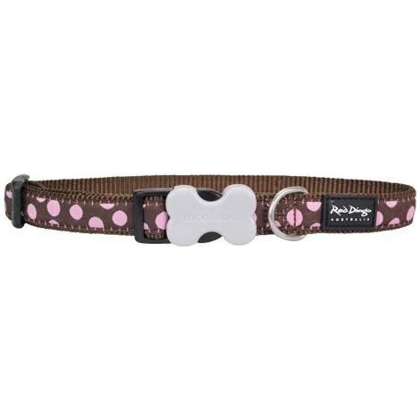Collier pour dog rouge dingo style rose à pois (2.5 x 41-63 cm) (1/2)