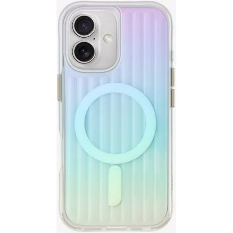Custodia UNIQ Coehl Linear per iPhone 16 da 6,1" con ricarica magnetica, opale/iridescente (1/5)