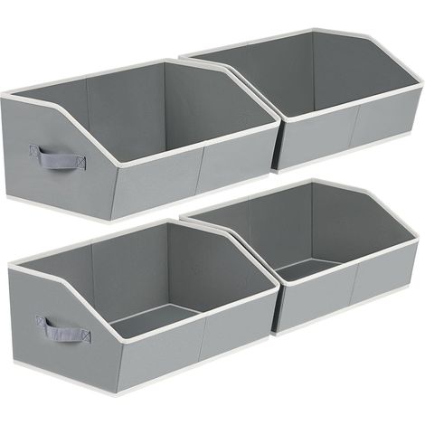 Graue trapezförmige Aufbewahrungsbox 422820cm 4 faltbare Aufbewahrungskörbe zur Aufbewahrung von Kleidung, Büchern und Decken (1/5)