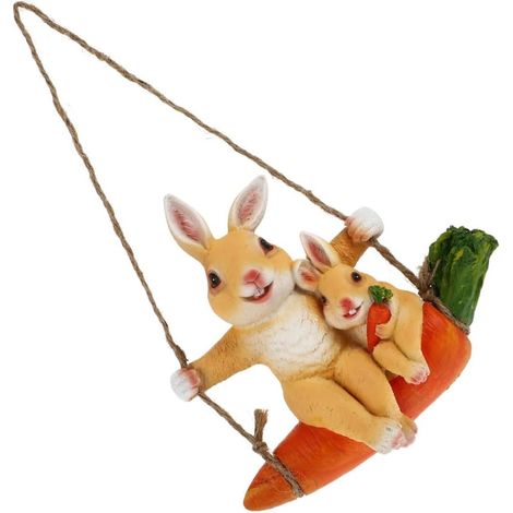 Hasenfigur aus Kunstharz mit Schaukelstruktur Kreative