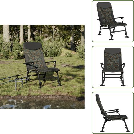 The Living Store Angelstuhl mit Armlehnen Klappbar Tarnmuster - Angelsegel - Klappbarer Stuhl - Outdoor Sessel - Gartenstuhl - Campingstuhl (1/5)