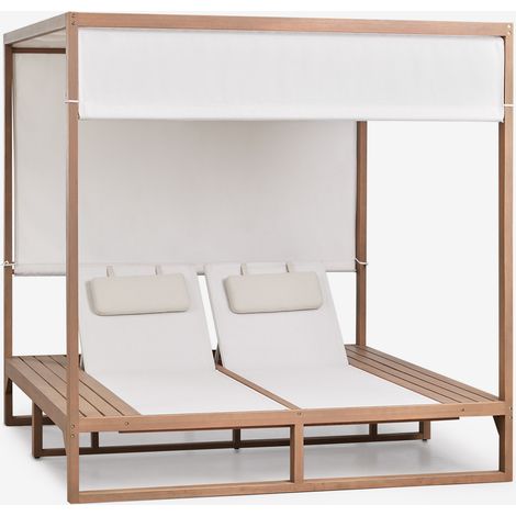 Letto balinese reclinabile in legno di eucalipto Dune SKLUM            