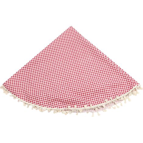 Nappe de Table Ronde 150 Cm en Tissu Mélange Coton-Polyester Résistant à L’Usure avec Pompons pour Décoration Intérieure Restaurant et Maison (1/5)