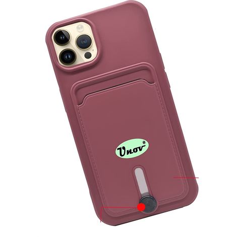 Silikonhülle für Apple iPhone 11 (6,1 Zoll), bordeauxrot + Kartenfach (1/5)