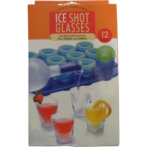 Ice Shot Glass Mould x12 (Party Drinking Silicone Shooters Frozen)