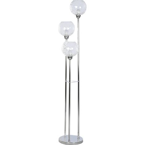 Lampara Pie Hierro Cristal 30X30X172 3 Bolas (1/5)