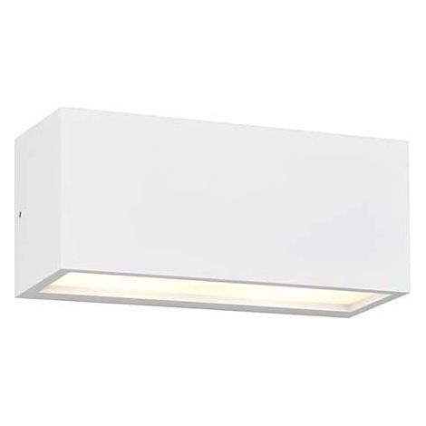 Außenwandlampe Fassadenleuchte Terrassenlampe Up Down 2 flammig Alu weiß B 25 cm