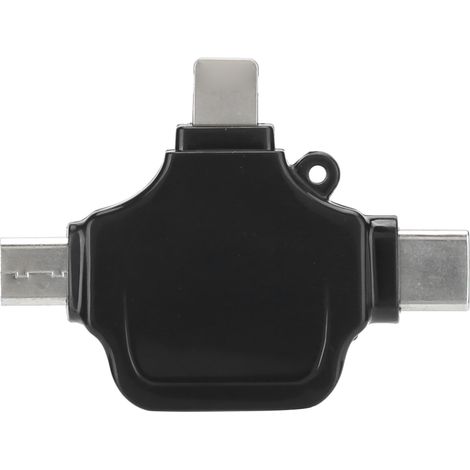 Lecteur de cartes OTG 3 en 1 SR302, adaptateur multifonction USB 3.0 compatible avec les téléphones portables iOS Type-C, noir (1/5)
