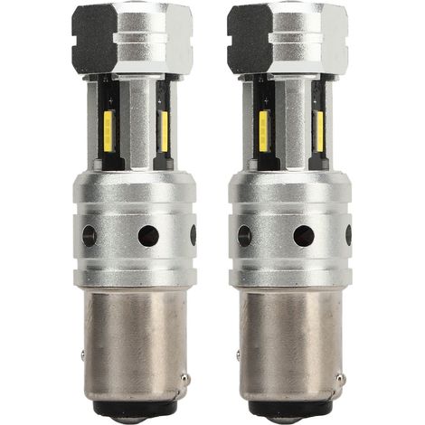 2 ampoules LED 1157 de recul et clignotant, 100W 2400LM, feu arrière jaune 3000K pour auto camion camping-car, lot de 2 (1/5)