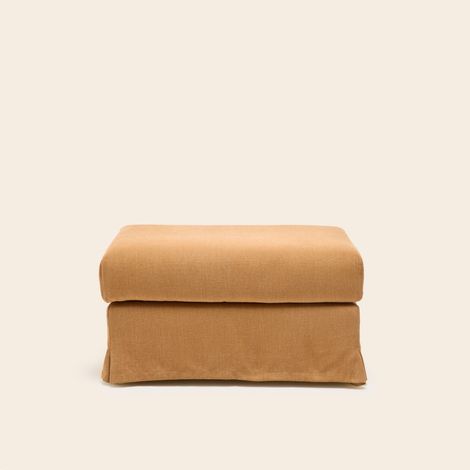 Pouf en Revêtement en tissu naturel CLARIBEL
