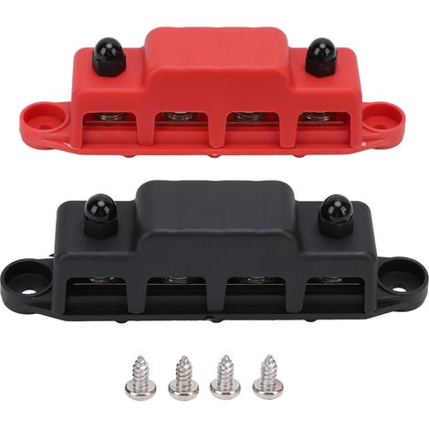 Bloc de Distribution de barre omnibus cc 12V à 48V, boîte 250A avec 4 goujons terminaux M8, Module haute puissance pour camping-car, voiture, bateau, Yacht (1/5)