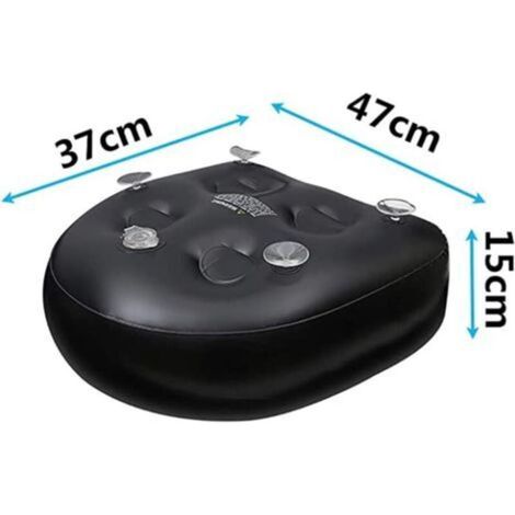Lot de 2 Spa jacuzzi noirs, coussin d'élévation multifonctionnel, coussin étanche gonflable, coussin de bain de massage, dossier de bain mou