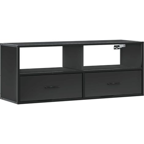 Mobile TV multimediale scaffale per televisione televisione buffet sala da pranzo soggiorno camera da letto 100 x 31 x 39,5 cm derivati del legno e metallo nero 020025440