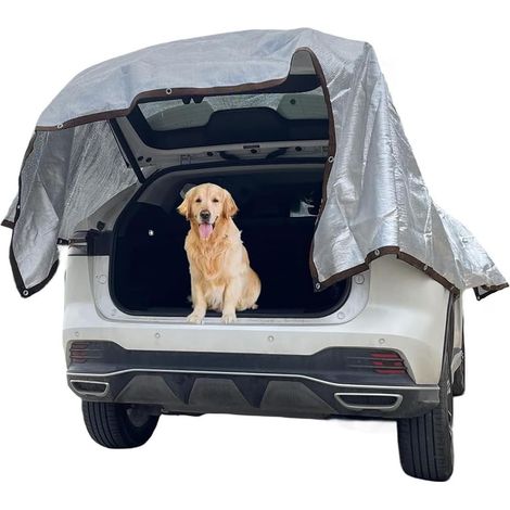 Filet Ombrage,Filet D'Ombrage De Voiture Pour Chien,Filet En Aluminium,Protection Solaire,4X5M,Aluminium Réfléchissant,Protection Uv Stay Cool,Pour Voiture,Suv,Camping-Car,En Route,Camping (1/5)