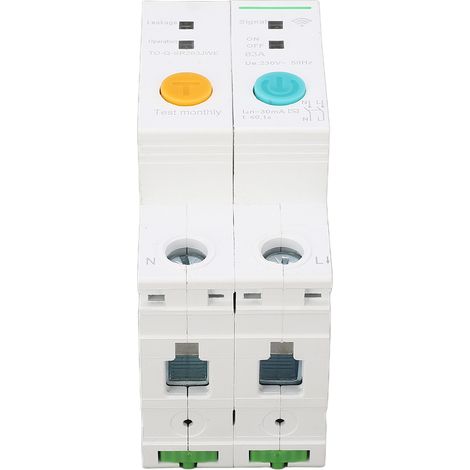 Disjoncteur WiFi 2P 63A AC 230V 30mA avec protection contre les fuites de courant, temporisé et télécommandé. (1/5)