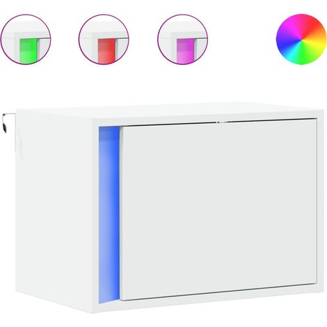Maison Exclusive - Wand-Nachttisch mit LED-Leuchten Weiß