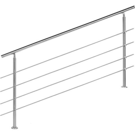 Rampe D'Escalier Sur Pied, 140 cm, En Acier Inoxydable, 4 barres (1/5)