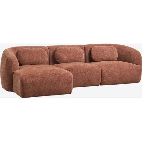 Sofá modular chaise longue izquierdo de 3 piezas en chenilla Coquette SKLUM       