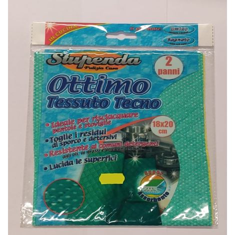 BRIANTINA - STUPENDA - 2 PANNI OTTIMO TESSUTO TECNO PER LA PULIZIA DELLA CUCINA - 18X20CM