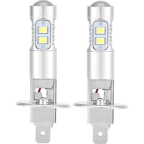 Kit d'ampoules LED blanches extra-blanches 100 W pour phares antibrouillard et feux de route (2 x H1 6000 K) (1/5)