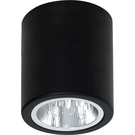 Spot plafond rond noir mat Ø11cm E27 15W Luminex Downlight
