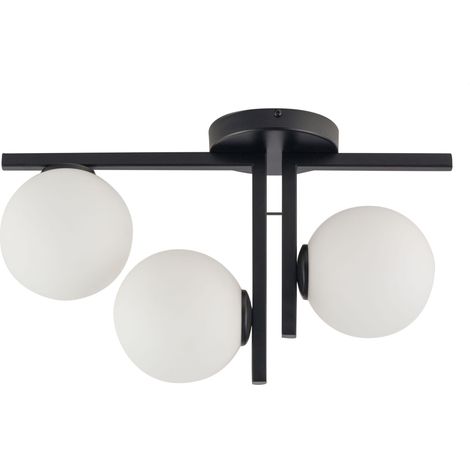 Plafonnier noir Andy 3 globes blancs G9 12W Sigma métal