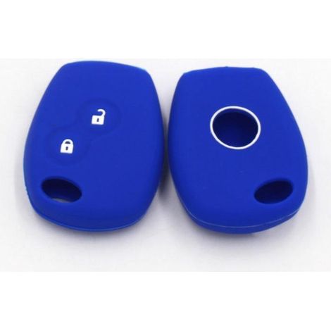 Housse de Clé Voiture Silicone Bleu CV4350 Compatible Renault Dacia 2 Boutons Étui Protecteur (1/5)