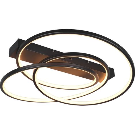 Plafonnier LED TRIO Darvin 649110132 noir, 34 W, 4500 lm, CCT