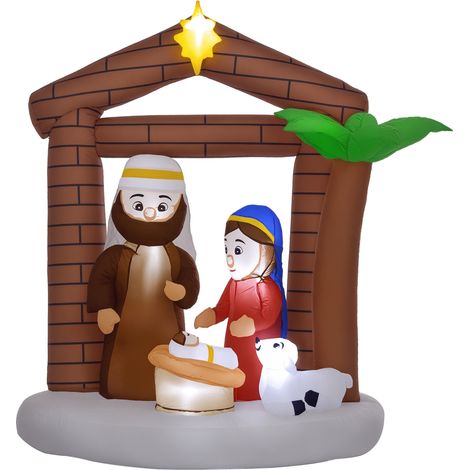 Décoration gonflable de Noël avec lumières LED et gonfleur de Noël gonflable pour extérieur 150 x 90 x 185 cm multicolores