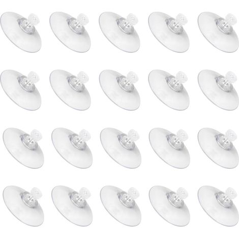 20Pcs Ventouses À Vis, 53mm/2.09" Pads en Verre PVC Transparent Ventouses Puissantes avec Écrou M4x8mm pour Salle De Bain Mur Porte Fenêtre Voiture Store