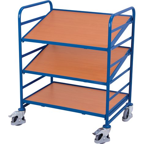 VARIOfit Eurokastenwagen mit 2 neigbaren Holzböden 825x610mm RAL 5010 Enzianblau