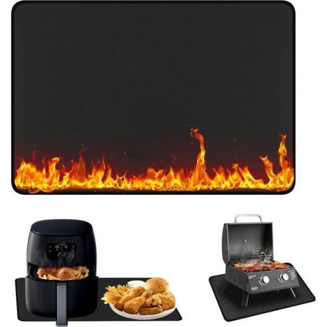 Tapis Ignifuge - 60 x 40 cm - Double Fibre De Verre Et Revêtement PU - Résistant Haute Température Et Eau - Pour Barbecue Machine À Café Friteuse À Air Micro-ondes - 1 Pièce (1/5)