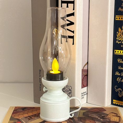 Lampe À Pétrole Led - Veilleuse Électronique Avec Flamme Oscillante - Décoration Intérieure Bureau Salon Chambre - 1 Pièce (1/4)