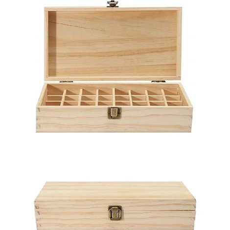 TRADE SHOP - Scatola Cassettiera Legno Porta Oli 18 Scomparti Cofanetto Minuterie Portagioie -