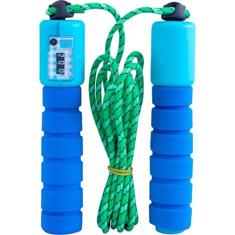 Corde à Sauter Compteur Enfant 240cm - Longueur Réglable, Poignées en Mousse Confortable, Idéale pour Fitness, Saut à la Corde et Sport pour Enfants (Couleur aléatoire) (1/5)