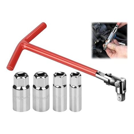 Spark Plug Wrenches, 5pcs Spark Plug Wrench Set, Socket, Kit, Sockets, Extractor, For Car and Motorcycle (1/5)