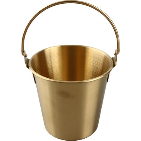Seau à glace mini en acier inoxydable Doré Compact pour boissons vin frites bars fêtes maison design élégant et durable (1/5)