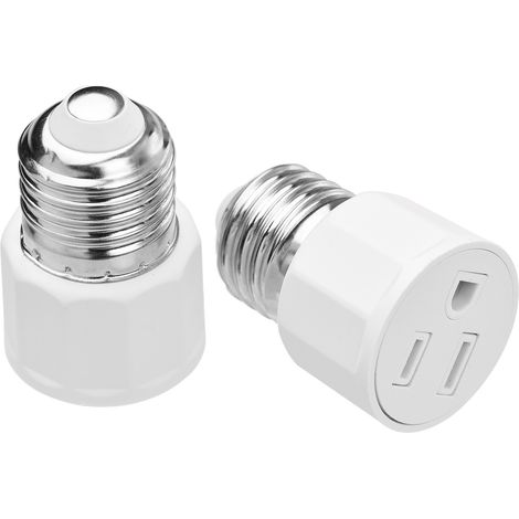 adaptateurs pour douilles E26/E27 (2 ou 3 broches) : adaptateur secteur vers douille E27 (prise américaine) pour terrasse, abri de jardin, garage ou entrepôt. (1/3)