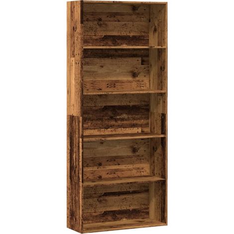 Estantería madera ingeniería madera envejecida 80x30x189 cm vidaXL (1/5)