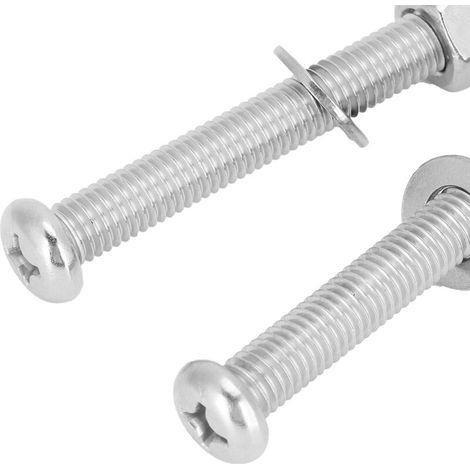 Vis de fixation pour escalier de piscine sous-marin - Kit 4 ensembles boulons/écrous 7mm en acier inoxydable