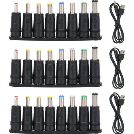 Câble USB vers DC 8 en 1 avec Fiches Interchangeables pour Ordinateur et Accessoires (1/5)