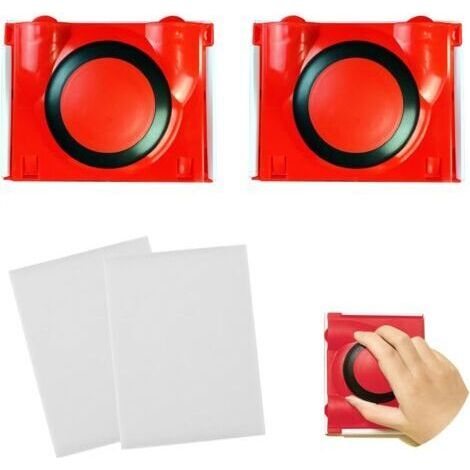 QORVA-2 Pièces Coupe-Bordure de Peinture Kit, Rouge, Multifonctionnel, Outil de Coupe pour Bordure de Peinture, Design de Poignée Ronde - Inclus 2 Tampons de Rechange