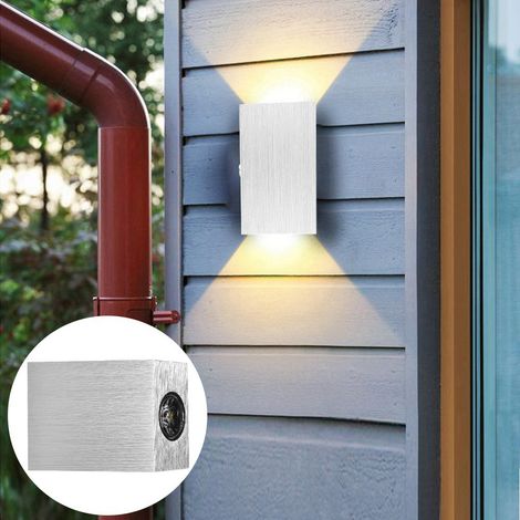 Applique murale en aluminium blanc chaud pour intérieur/extérieur, jardin, couloir (1/5)