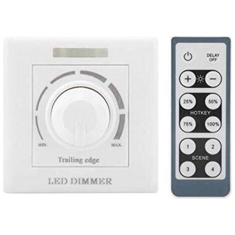 Variateur d'intensité LED, 220V 200W avec Télécommande Infrarouge Gradateur LED Interrupteur Universel Variateur de Lumière Button Interrupteurs Gradateur Commutateur,dyk.Trywise (1/4)