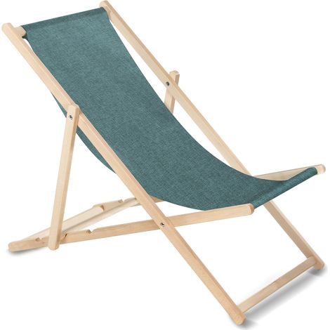 GREENBLUE GB183M CHAISE LONGUE DE JARDIN EN BOIS TRANSAT MELANGE TURQUOISE GB183M TURKUS
